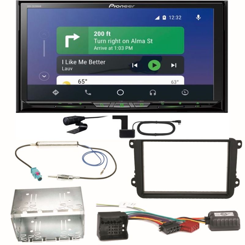 Pioneer AVH-Z9200DAB Android Auto Einbauset für Skoda Fabia Roomster Praktik