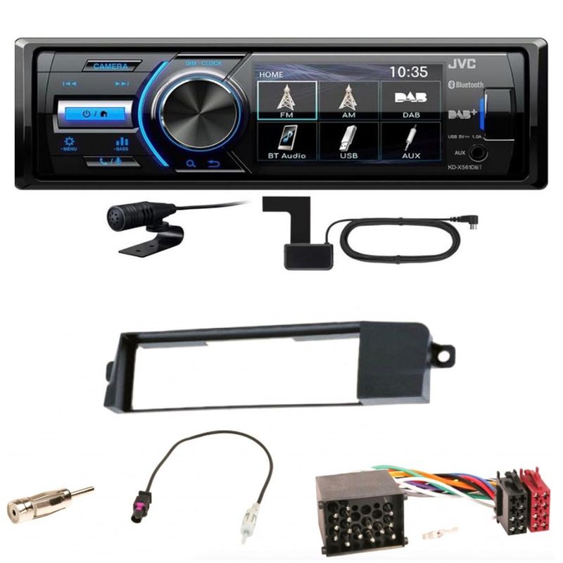 JVC KD-X561DBT Digitalradio Bluetooth USB MP3 FLAC WAV Einbauset für BMW 3er E46