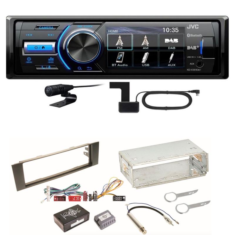 JVC KD-X561DBT Digitalradio Bluetooth USB MP3 FLAC Einbauset für Audi A3 8P 8PA