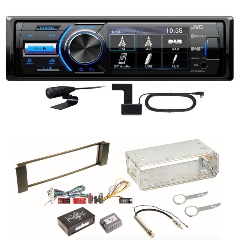 JVC KD-X561DBT DAB+ Bluetooth Autoradio USB FLAC Einbauset für Audi A3 8L A6 4B