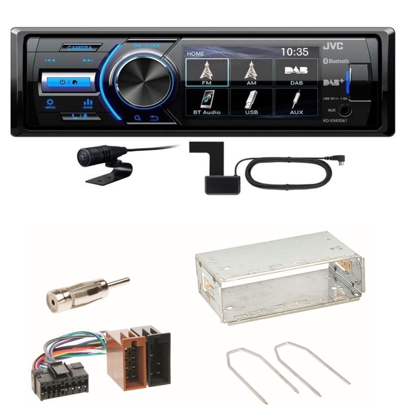 JVC KD-X561DBT DAB+ Bluetooth Autoradio Einbauset für Renault Clio 1 2 Twingo JVC KD-X561DBT DAB+ Bluetooth Autoradio Einbauset für Renault Clio 1 2 Twingo