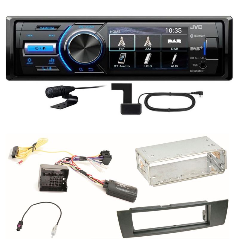 JVC KD-X561DBT Digitalradio Bluetooth USB Einbauset für BMW E87 E81 E82 X1 E84