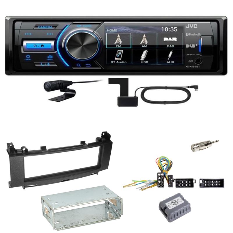 JVC KD-X561DBT DAB+ Bluetooth USB Einbauset für Mercedes A B Klasse W245 W169