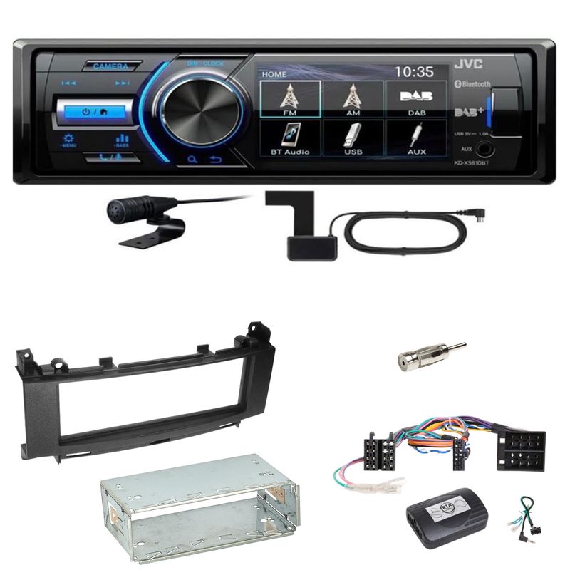 JVC KD-X561DBT DAB+ Bluetooth USB Einbauset für Mercedes A B Klasse W169 W245