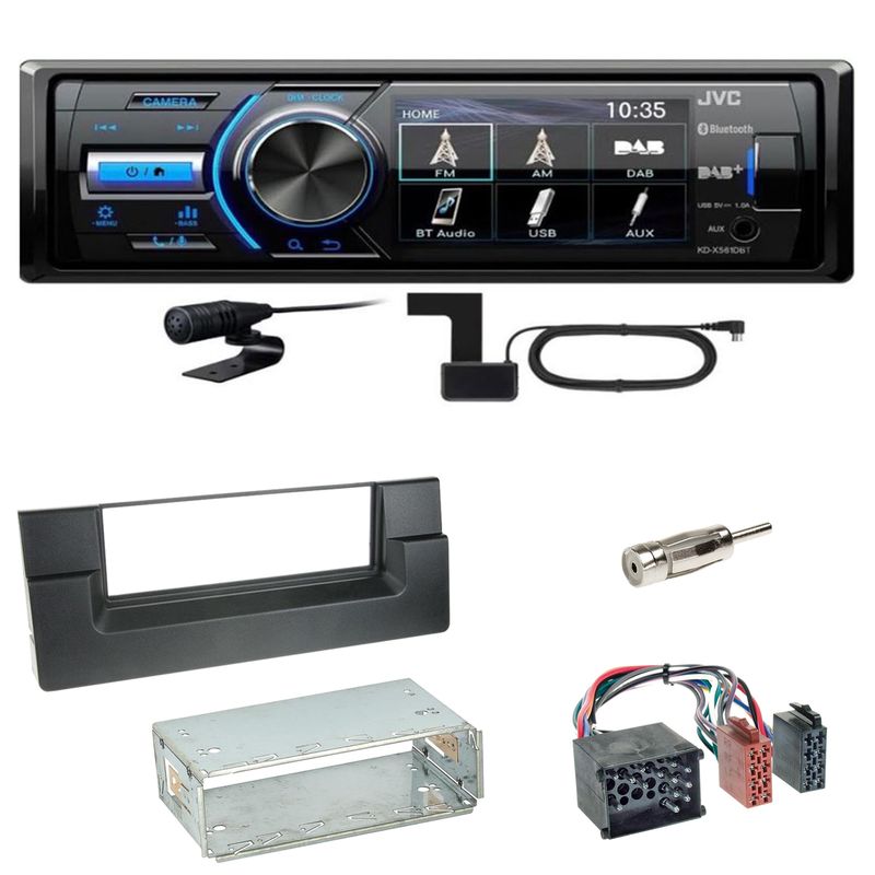 JVC KD-X561DBT Digitalradio Bluetooth USB Einbauset für BMW 5er E39 bis 09/2000