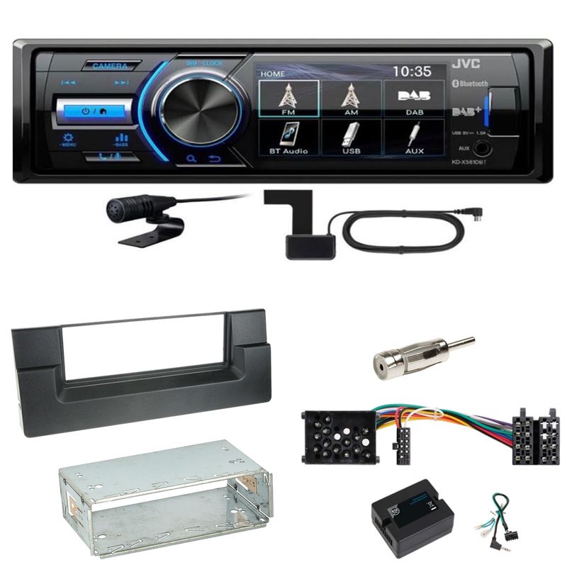 JVC KD-X561DBT Digitalradio Bluetooth USB Einbauset für BMW 5er E39 bis 09/2000