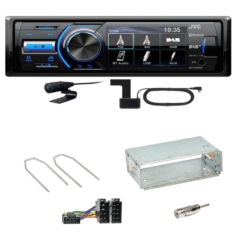 JVC KD-X561DBT DAB+ Bluetooth USB Einbauset für Renault Megane 2 Clio 3 Modus JVC KD-X561DBT DAB+ Bluetooth USB Einbauset für Renault Megane 2 Clio 3 Modus
