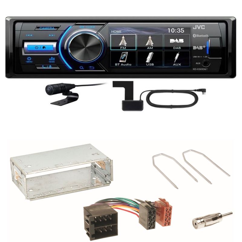 JVC KD-X561DBT Digitalradio Bluetooth USB Einbauset für Citroen Berlingo bis 2007