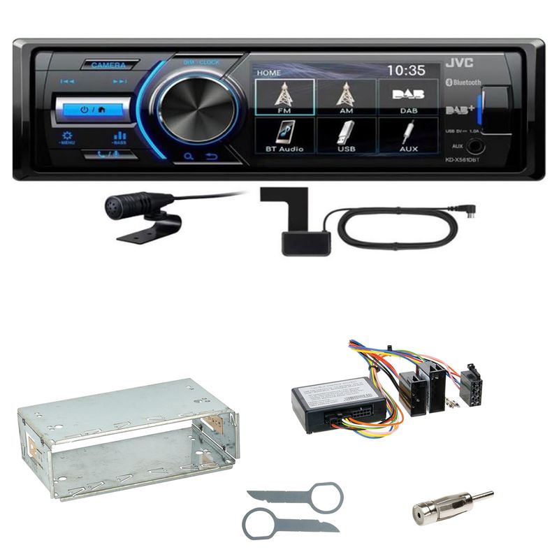 JVC KD-X561DBT Digitalradio Bluetooth USB Einbauset für Mercedes W210 ab 08/99