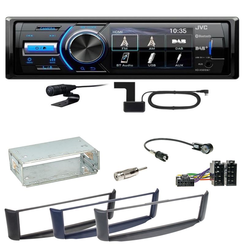 JVC KD-X561DBT Digitalradio Bluetooth USB Einbauset Smart ForTwo 450