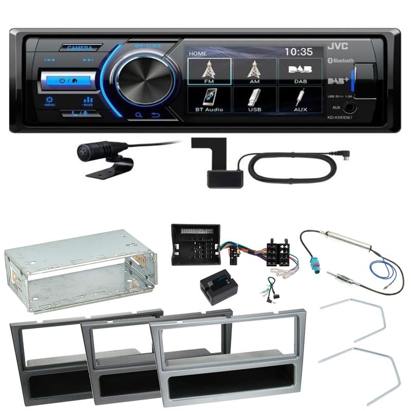 JVC KD-X561DBT DAB+ Bluetooth Einbauset für Opel Vectra C Meriva Vivaro Combo JVC KD-X561DBT DAB+ Bluetooth Einbauset für Opel Vectra C Meriva Vivaro Combo