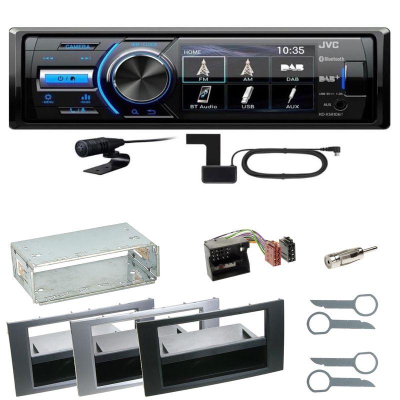 JVC KD-X561DBT DAB+ Bluetooth USB Einbauset für Ford Focus C-Max Fiesta Transit JVC KD-X561DBT DAB+ Bluetooth USB Einbauset für Ford Focus C-Max Fiesta Transit