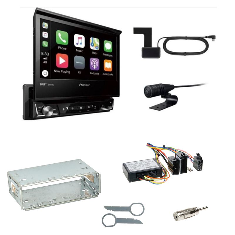 Pioneer AVH-Z7200DAB Digitalradio Bluetooth Einbauset für Mercedes W210 ab 08/99