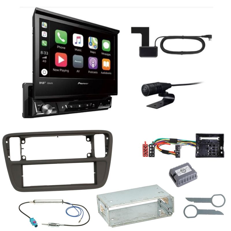 Pioneer AVH-Z7200DAB Bluetooth CD USB Einbauset für Up Seat Mii Skoda Citigo