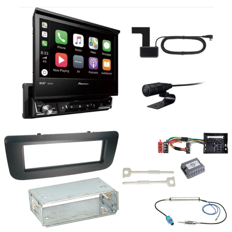 Pioneer AVH-Z7200DAB Digitalradio Bluetooth Einbauset für Skoda Fabia 2 Roomster