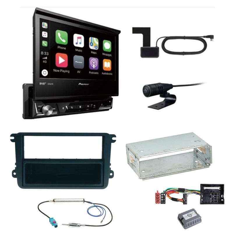 Pioneer AVH-Z7200DAB Bluetooth CD USB Einbauset für Skoda Fabia Roomster Praktik
