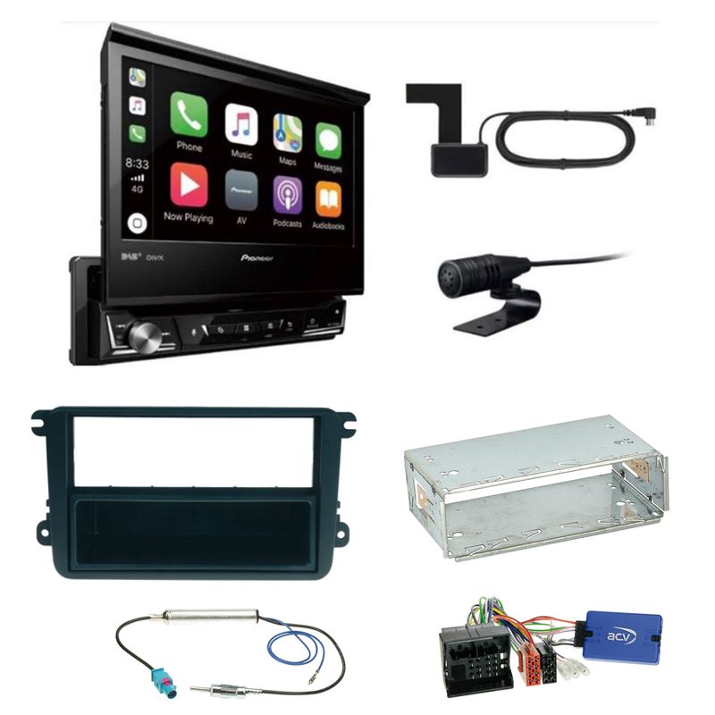 Pioneer AVH-Z7200DAB Bluetooth CD USB Einbauset für Seat Leon Alhambra Altea XL