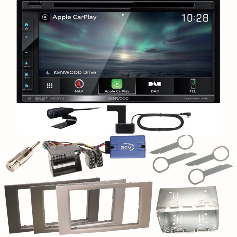 Kenwood DNX-5190DABS Navi CarPlay CD Einbauset für Ford Kuga Fusion Galaxy S-Max Kenwood DNX-5190DABS Navi CarPlay CD Einbauset für Ford Kuga Fusion Galaxy S-Max