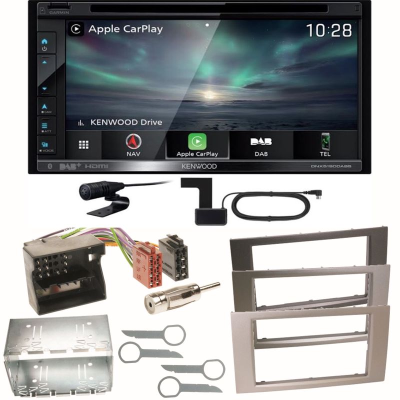 Kenwood DNX-5190DABS Navi CarPlay Einbauset für Ford Focus Fusion Galaxy S-Max
