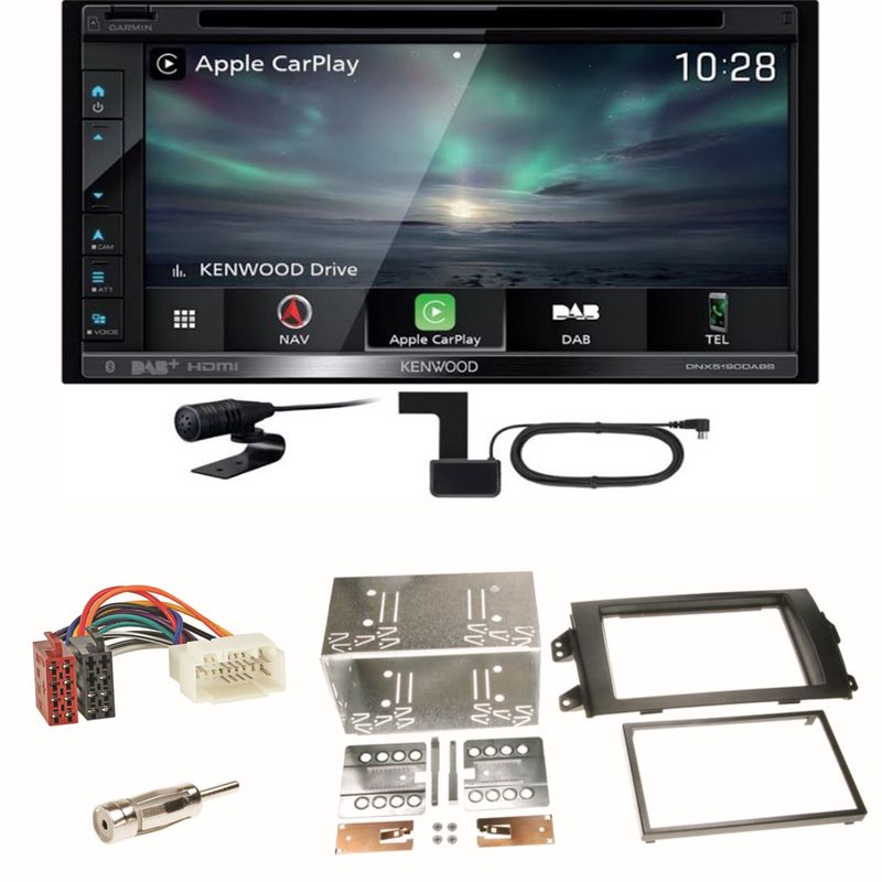 Kenwood DNX-5190DABS Navi Carplay DAB+ DVD Einbauset für Suzuki SX 4 Fiat Sedici Kenwood DNX-5190DABS Navi Carplay DAB+ DVD Einbauset für Suzuki SX 4 Fiat Sedici