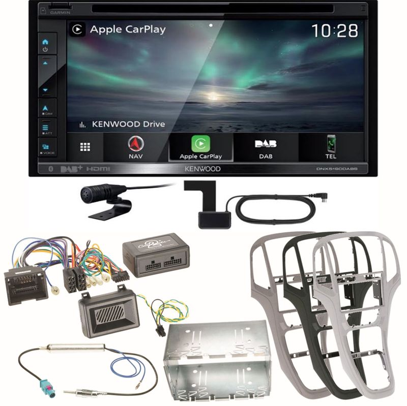 Kenwood DNX-5190DABS Navi Carplay Digitalradio USB Einbauset für Opel Astra J Kenwood DNX-5190DABS Navi Carplay Digitalradio USB Einbauset für Opel Astra J