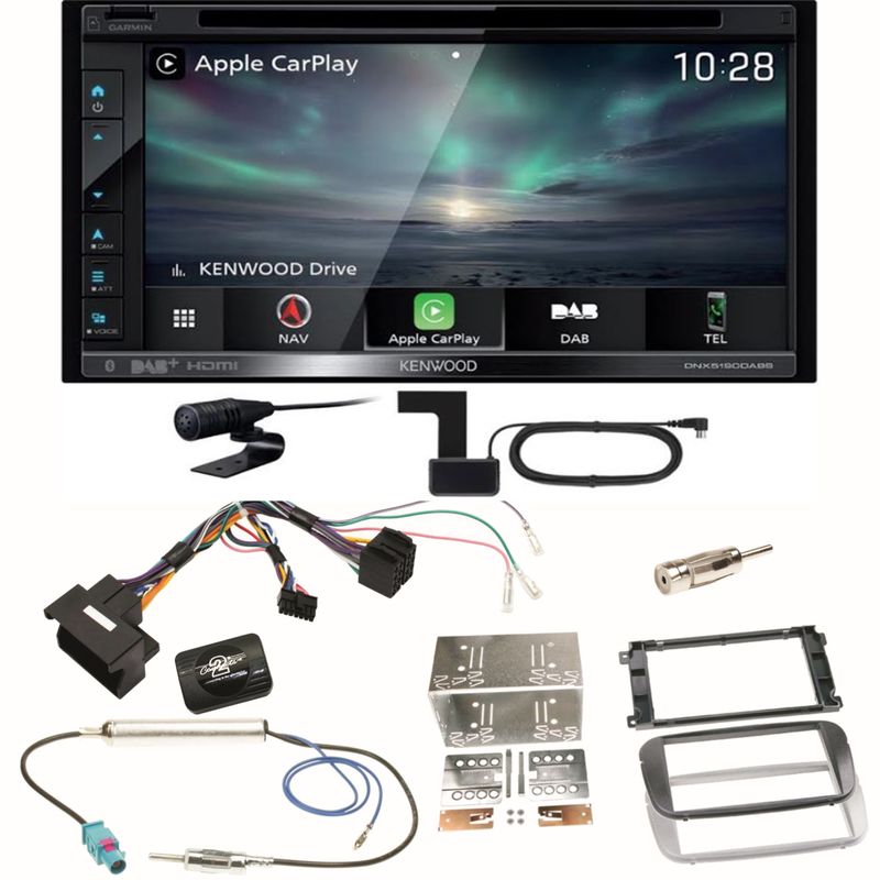 Kenwood DNX-5190DABS Navi CarPlay Einbauset für Ford Focus Mondeo S-Max Galaxy Kenwood DNX-5190DABS Navi CarPlay Einbauset für Ford Focus Mondeo S-Max Galaxy