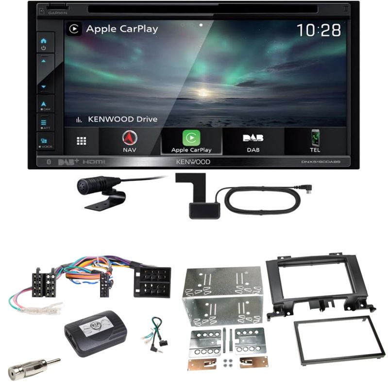Kenwood DNX-5190DABS Navi CarPlay Einbauset für Mercedes Sprinter W906 Crafter