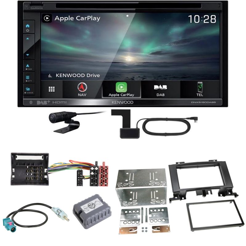 Kenwood DNX-5190DABS Navi CarPlay Einbauset für Mercedes Sprinter W906 Crafter