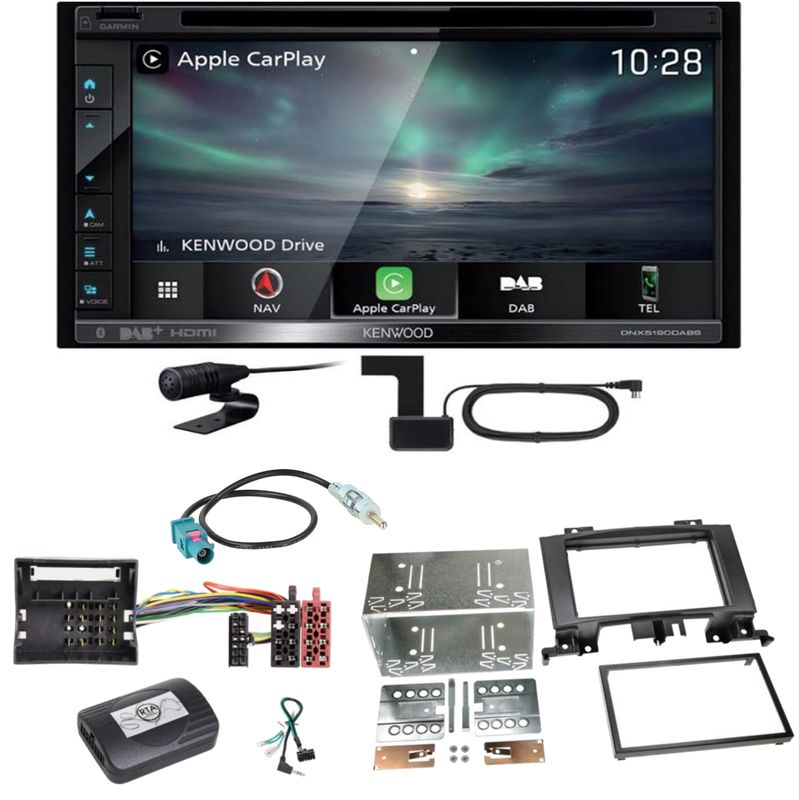 Kenwood DNX-5190DABS Navi CarPlay Einbauset für Mercedes Sprinter W906 Crafter