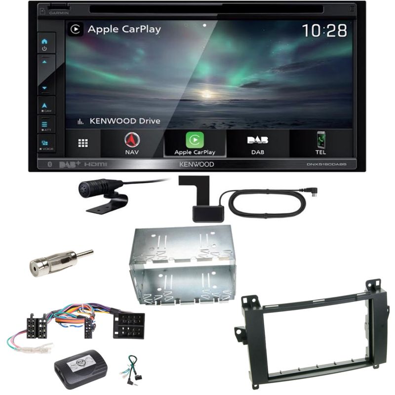 Kenwood DNX-5190DABS Navi Carplay USB MP3 Einbauset für Mercedes Vito Viano W639