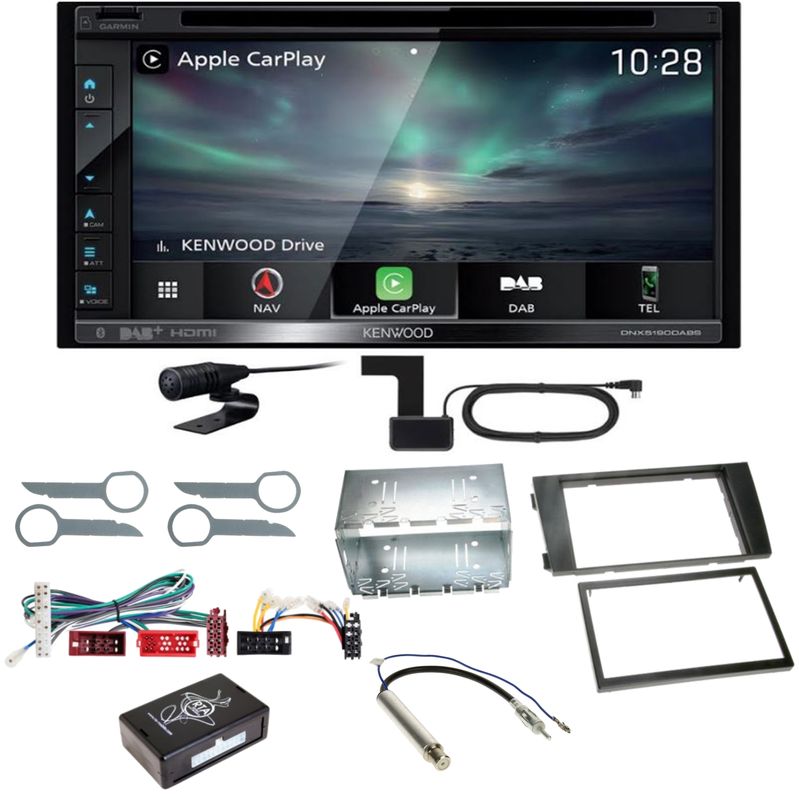 Kenwood DNX-5190DABS Android Auto Navi Carplay DAB+ CD Einbauset für Audi A6 4B Kenwood DNX-5190DABS Android Auto Navi Carplay DAB+ CD Einbauset für Audi A6 4B