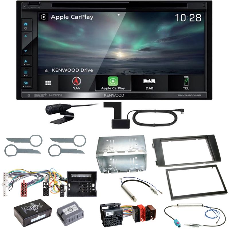 Kenwood DNX-5190DABS Navi Carplay Bluetooth CD Einbauset für Audi A6 4B Facelift Kenwood DNX-5190DABS Navi Carplay Bluetooth CD Einbauset für Audi A6 4B Facelift
