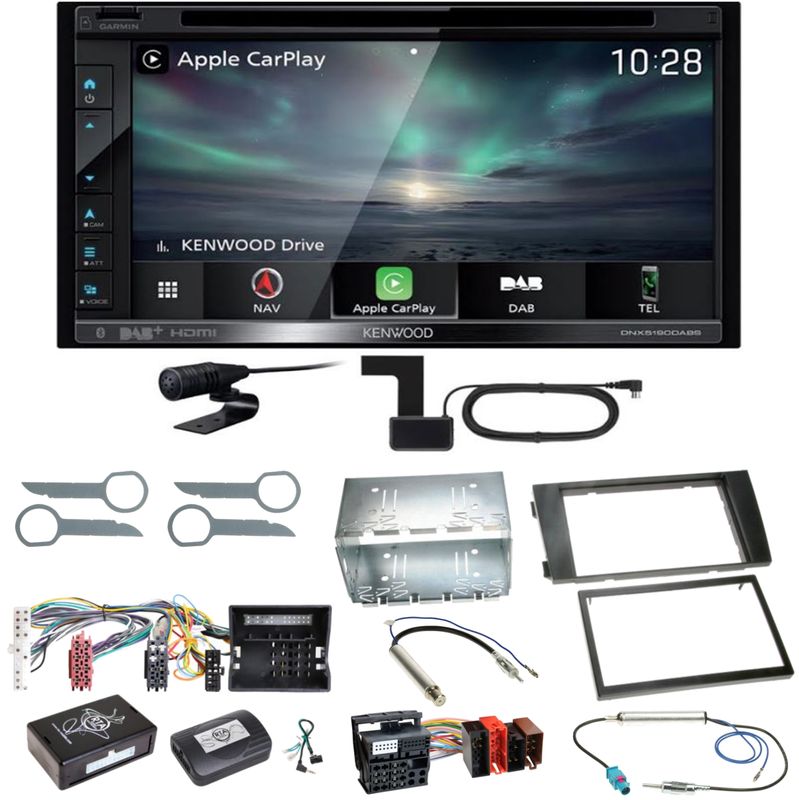 Kenwood DNX-5190DABS Navi Carplay Bluetooth CD Einbauset für Audi A6 4B Facelift Kenwood DNX-5190DABS Navi Carplay Bluetooth CD Einbauset für Audi A6 4B Facelift