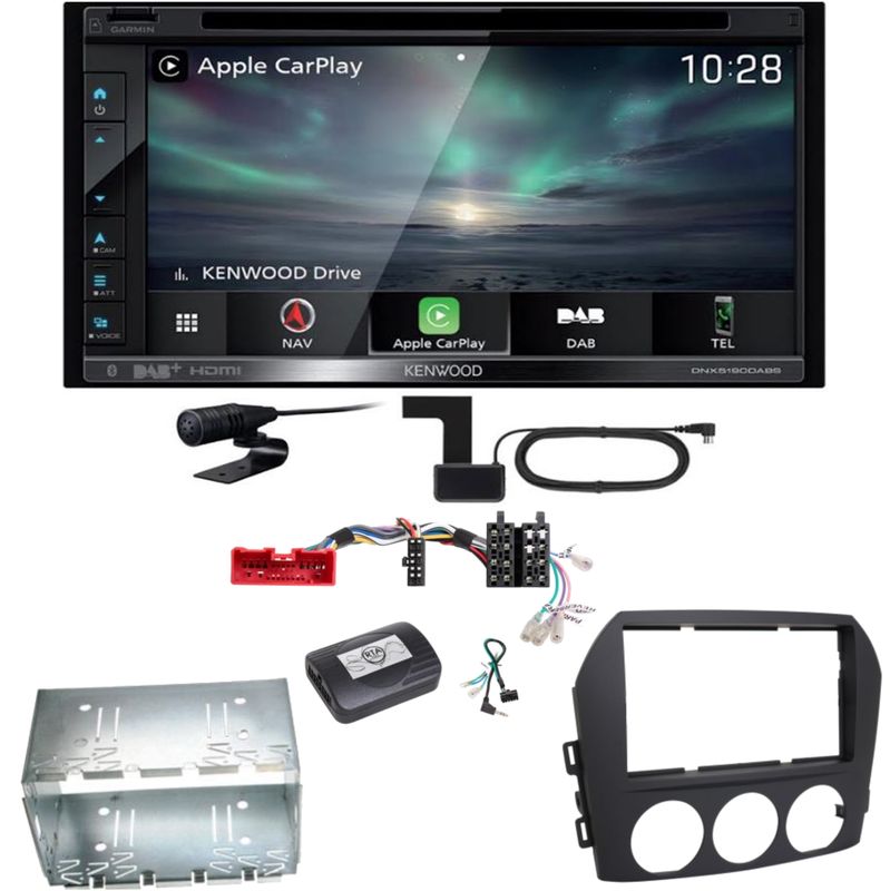 Kenwood DNX-5190DABS Navi Carplay Android Auto USB Einbauset für Mazda MX-5 NC Kenwood DNX-5190DABS Navi Carplay Android Auto USB Einbauset für Mazda MX-5 NC