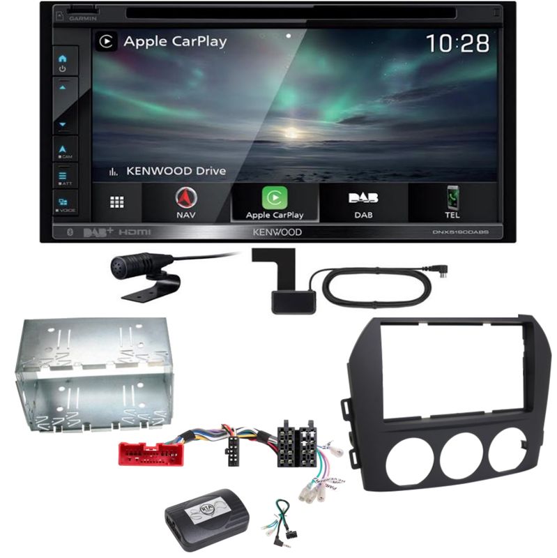 Kenwood DNX-5190DABS Navi Carplay Android Auto Einbauset für Mazda MX-5 NC FL Kenwood DNX-5190DABS Navi Carplay Android Auto Einbauset für Mazda MX-5 NC FL