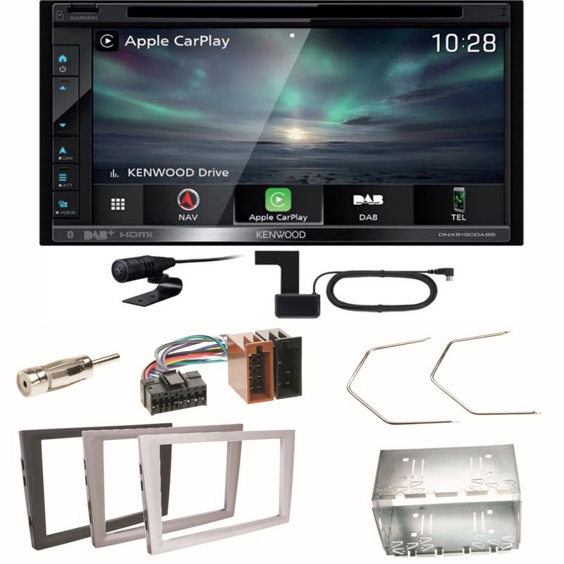 Kenwood DNX-5190DABS Carplay CD Einbauset für Opel Omega B Meriva A Agila Vivaro Kenwood DNX-5190DABS Carplay CD Einbauset für Opel Omega B Meriva A Agila Vivaro