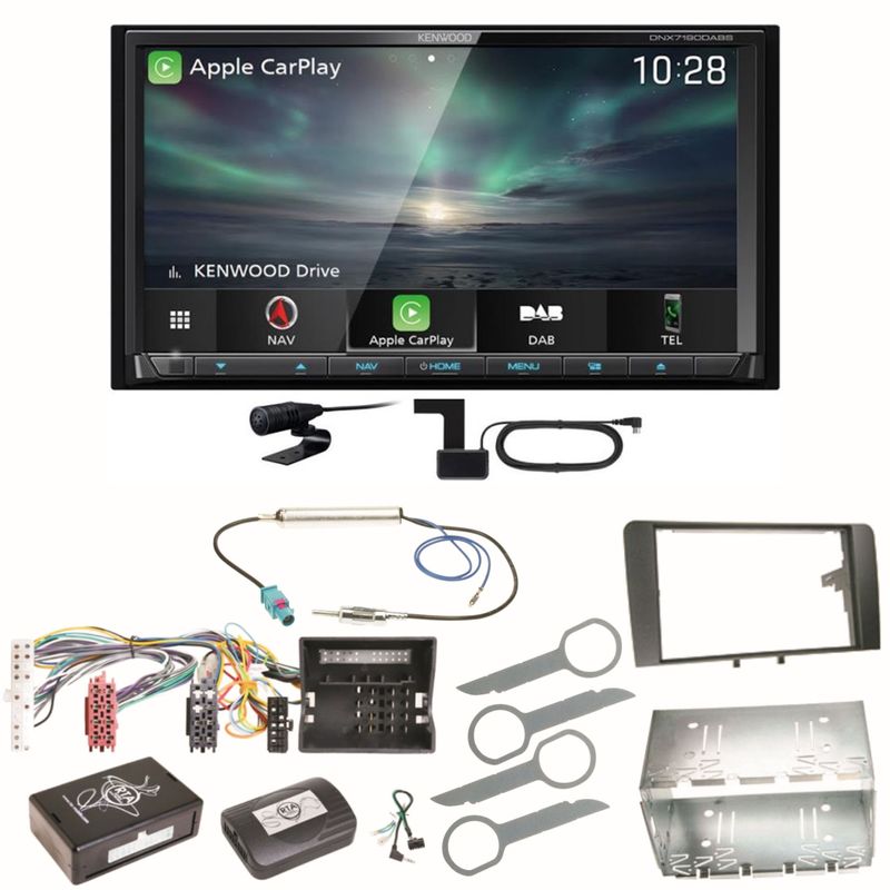Kenwood DNX-7190DABS Android Auto Carplay DAB+ CD Einbauset für Audi A3 8P 8PA