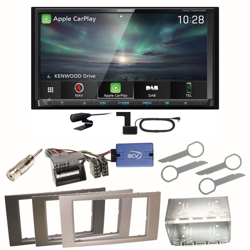 Kenwood DNX-7190DABS Android Auto CD Einbauset für Ford Kuga Fusion Galaxy S-Max
