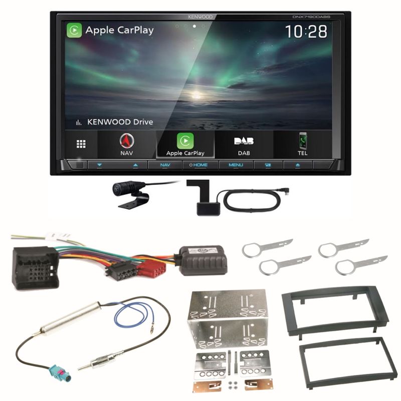 Kenwood DNX-7190DABS Android Auto Carplay CD Einbauset für T5 2003-2015 Multivan