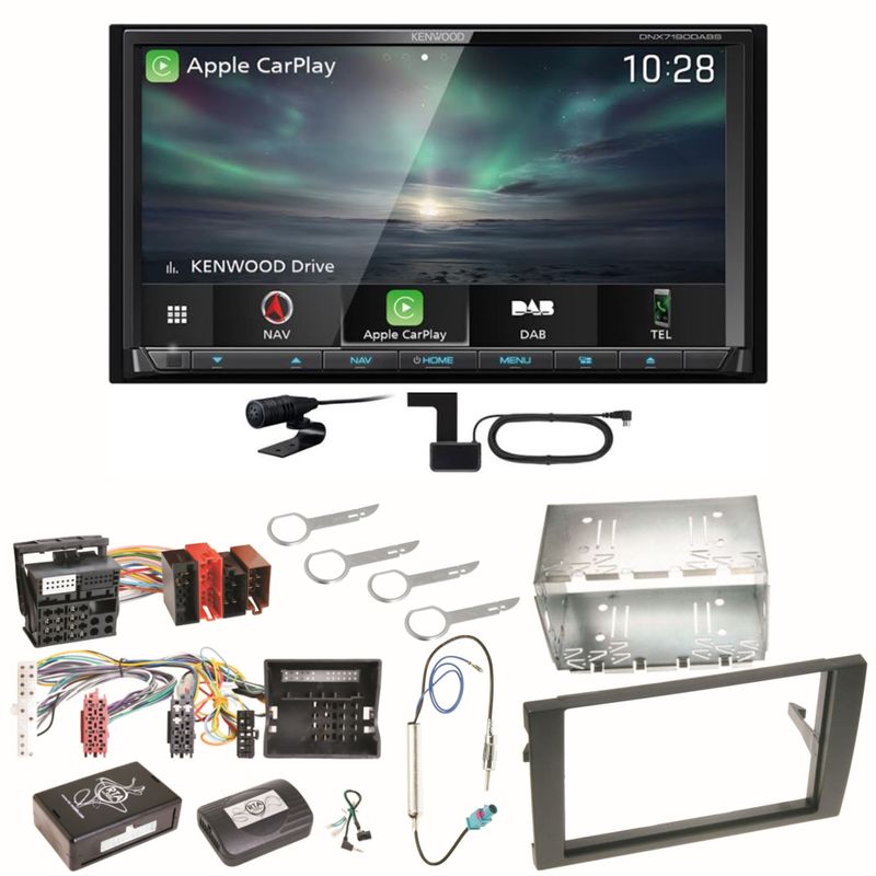 Kenwood DNX-7190DABS Android Auto Carplay Einbauset für Audi A4 B6 B7 Seat Exeo Kenwood DNX-7190DABS Android Auto Carplay Einbauset für Audi A4 B6 B7 Seat Exeo