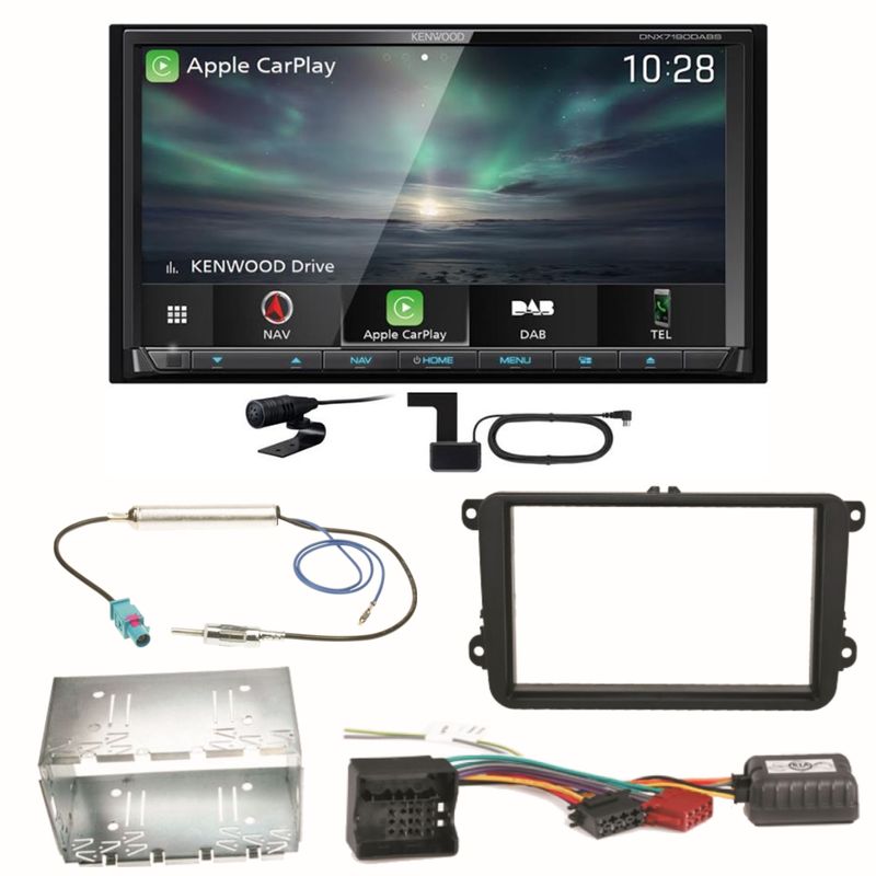 Kenwood DNX-7190DABS Android Auto Einbauset für Skoda Fabia Roomster Praktik