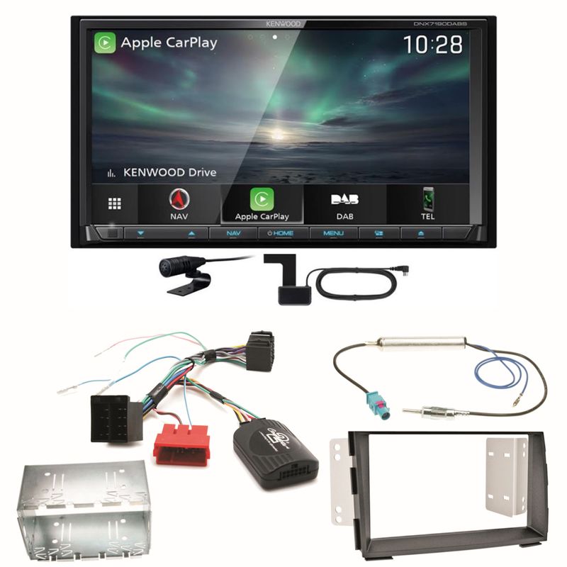 Kenwood DNX-7190DABS Android Auto Carplay Digitalradio Einbauset für Kia Venga