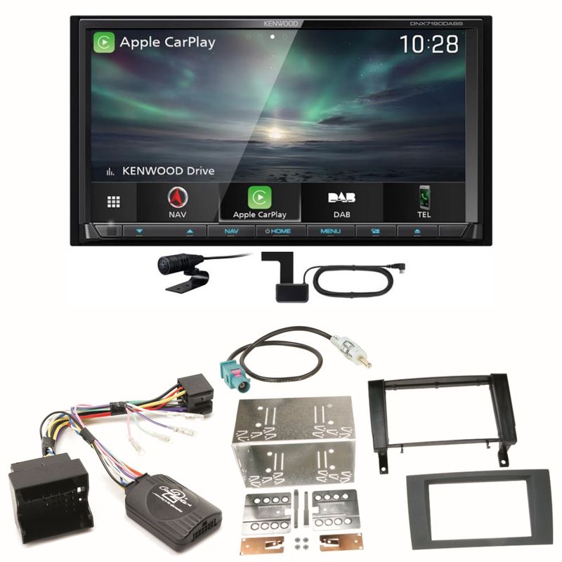 Kenwood DNX-7190DABS Android Auto Carplay DAB+ Einbauset für Mercedes SLK R171