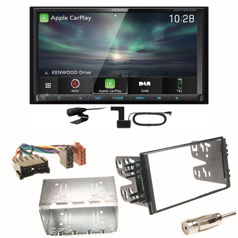 Kenwood DNX-7190DABS Android Auto Einbauset für Kia Sorento JC Rio DC Carnival
