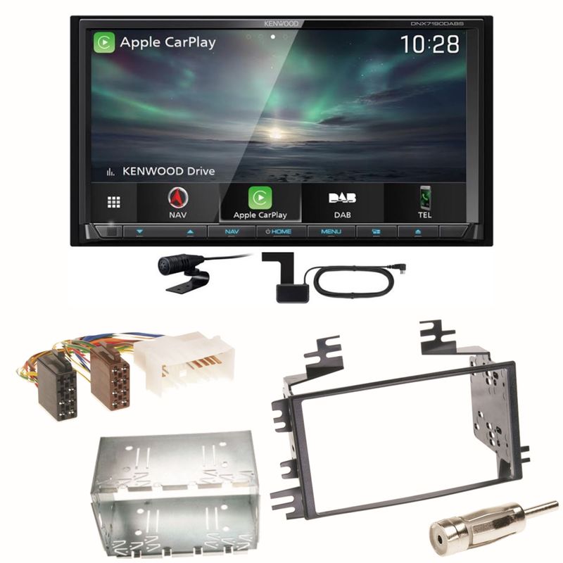 Kenwood DNX-7190DABS Android Auto Carplay Einbauset für Kia Sportage JE Rio JB