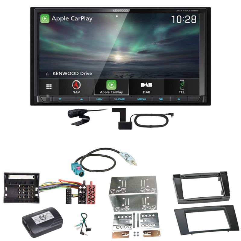 Kenwood DNX-7190DABS Android Auto Carplay Einbauset für Mercedes W211 CLS W219 Kenwood DNX-7190DABS Android Auto Carplay Einbauset für Mercedes W211 CLS W219
