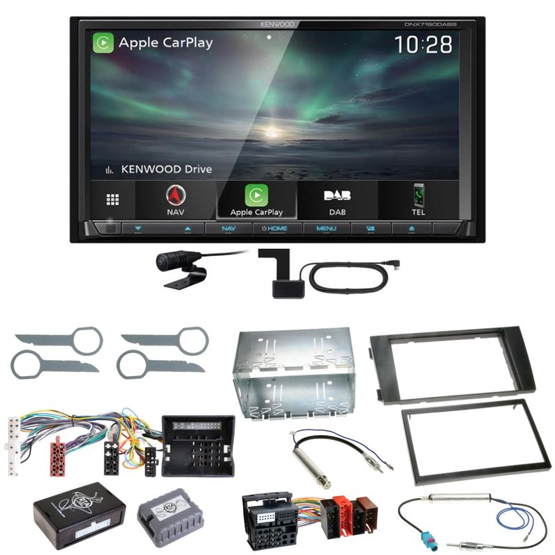 Kenwood DNX-7190DABS Android Auto Carplay DAB+ Einbauset für Audi A6 4B Facelift Kenwood DNX-7190DABS Android Auto Carplay DAB+ Einbauset für Audi A6 4B Facelift