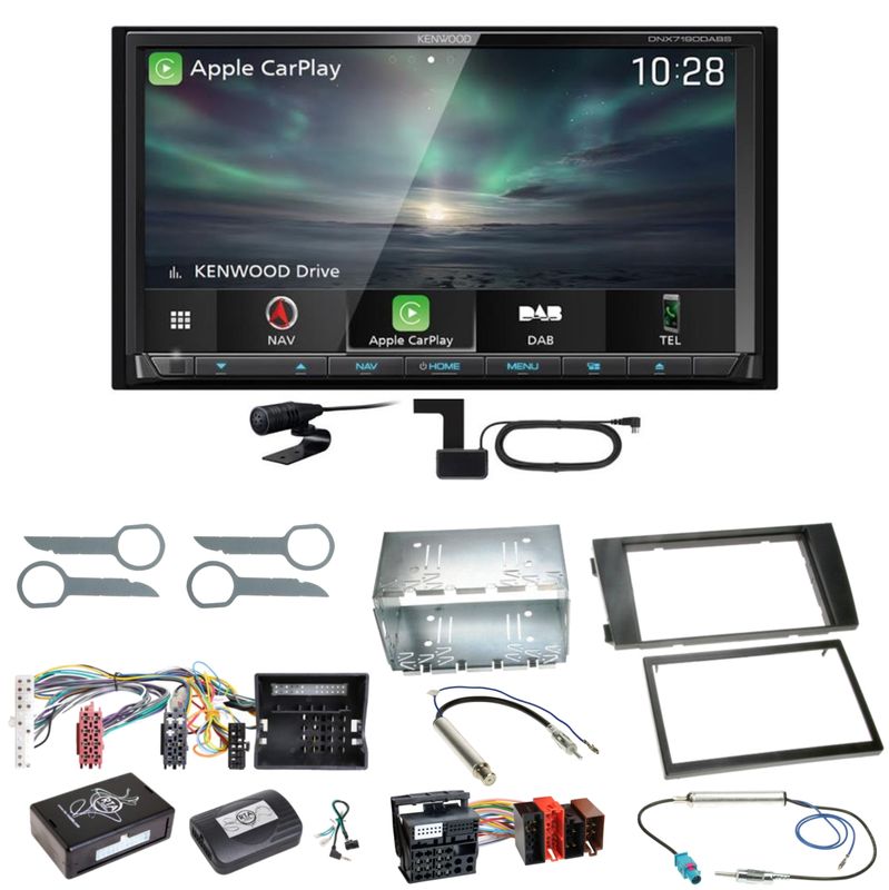 Kenwood DNX-7190DABS Android Auto Carplay DAB+ Einbauset für Audi A6 4B Facelift Kenwood DNX-7190DABS Android Auto Carplay DAB+ Einbauset für Audi A6 4B Facelift