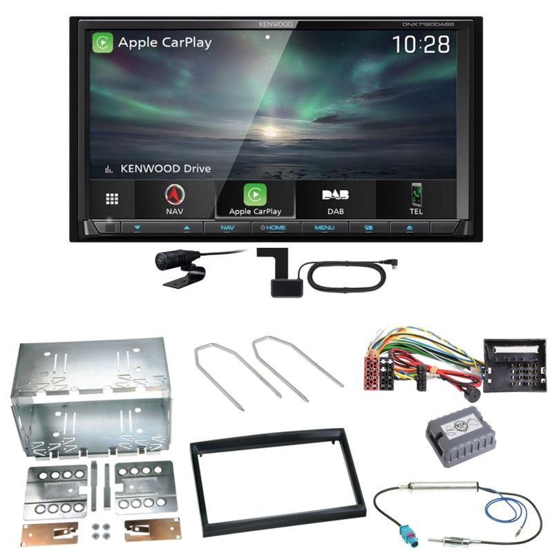 Kenwood DNX-7190DABS Android Auto Einbauset für Peugeot 207 307 Partner Expert Kenwood DNX-7190DABS Android Auto Einbauset für Peugeot 207 307 Partner Expert