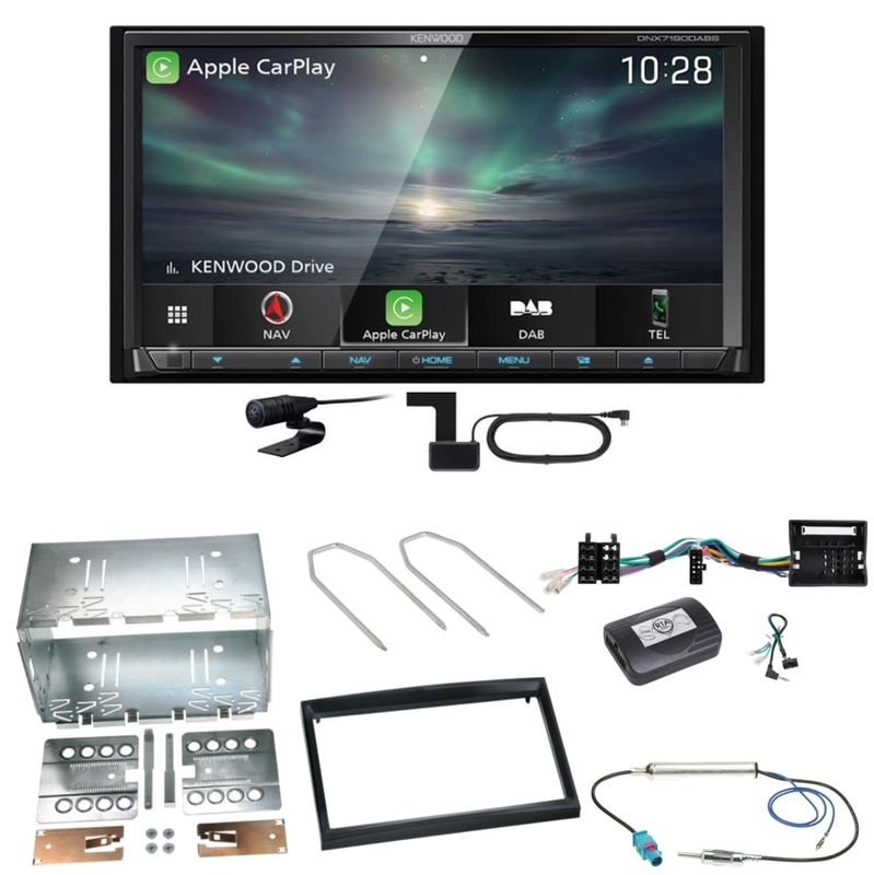 Kenwood DNX-7190DABS Android Auto Einbauset für Peugeot 207 307 Partner Expert Kenwood DNX-7190DABS Android Auto Einbauset für Peugeot 207 307 Partner Expert